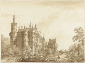 Das Schloss von Wijk bij Duurstede (?) von Cornelis van Hardenbergh