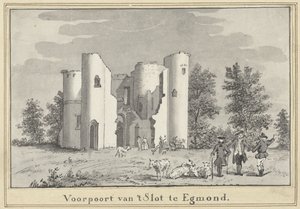Ruine des Schlosses in Egmond von Cornelis van Noorde (attributed to)