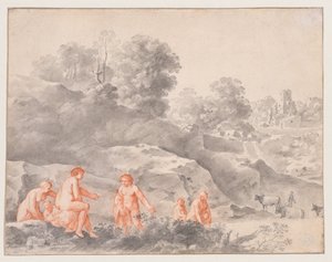 Aktfiguren in einer Landschaft (möglicherweise Diana und Kallisto)