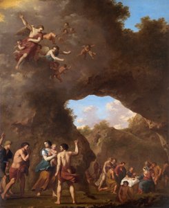 Die Engel führen die Hirten zur Geburt Christi, 17. Jahrhundert von Cornelis van Poelenburgh