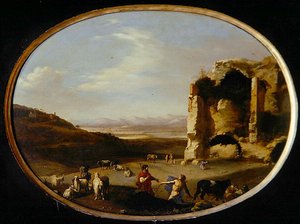Merkur und Batto, ca. 1621 von Cornelis van Poelenburgh or Poelenburch
