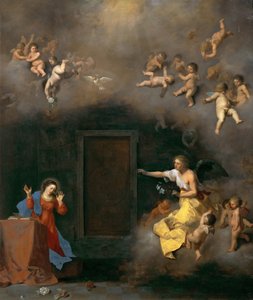 Die Verkündigung, von Cornelis van Poelenburgh (1594/95-1667). Öl auf Kupfer, ca. 1635. Maße: 48x41 cm. Kunsthistorisches Museum, Wien von Cornelis van Poelenburgh or Poelenburch