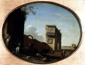 Die Ruinen von Rom von Cornelis van Poelenburgh or Poelenburch