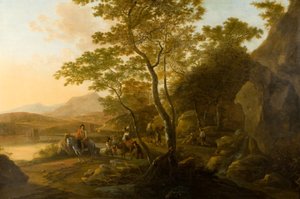 Landschaft mit Figuren, c.1655-1710