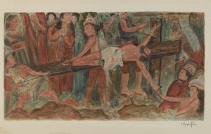 Stationen des Kreuzwegs Nr. 11. Jesus wird ans Kreuz genagelt, 1941
