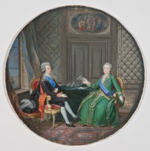 König Gustav III. und Katharina II. von Russland in Fredrikshamn 1783 von Cornelius Hoyer
