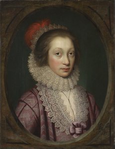 Porträt einer Frau, möglicherweise Elizabeth Boothby, 1619 von Cornelius Janssen van Ceulen