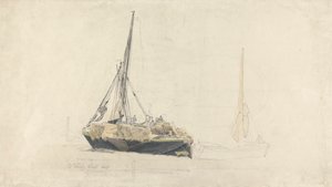 Eine Segelbarke wird mit Heu beladen, Dezember 1827
