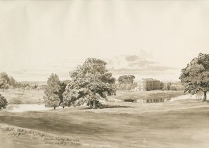 Betley Halle: Sepiawaschzeichnung, Okt. 1820 von Cornelius Varley