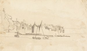 Kleine Boote im Hafen von Cornelius Varley