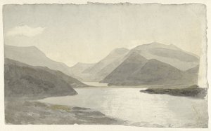 Sonnenlicht über einem See in der Nähe von Snowdon, Llanberis, Nordwales