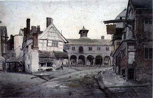 Der Marktplatz, Ross, Herefordshire von Cornelius Varley
