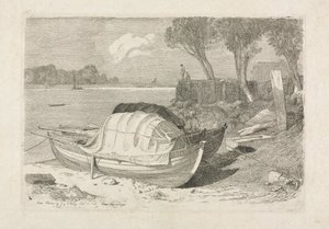 Zwei gestrandete Fischerboote, 1809 von Cornelius Varley