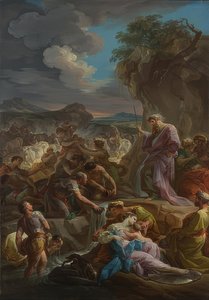 Moses schlägt Wasser aus dem Felsen von Corrado Giaquinto