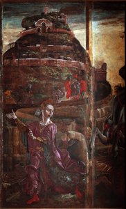St. Georg und der Drache, Detail der Prinzessin von Cosimo Tura
