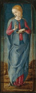 Die Verkündigung der Jungfrau [mittleres rechtes Panel], ca. 1470-1480 von Cosmè Tura