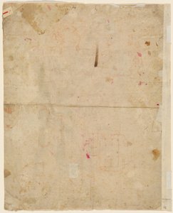 Der Kopf des Heiligen Georg und architektonische Pläne (verso)