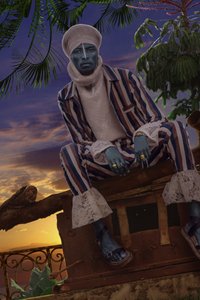 Blauer Geist tropischer Sonnenuntergang