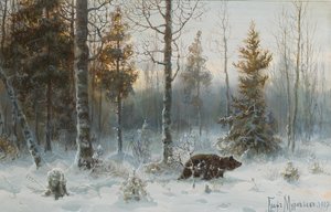 Winterlandschaft mit Bär, 1907