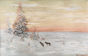 Winterlandschaft mit Wölfen, 1915