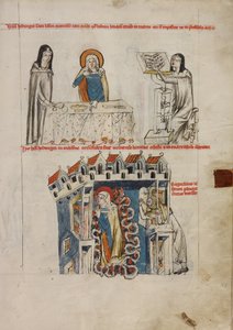 Hedwig hört eine Lesung; Hedwig betet von Court workshop of Duke Ludwig I of Liegnitz and Brieg