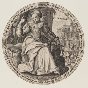Erato, aus Die Musen von Crispijn van de Passe I