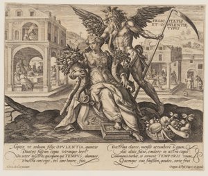 Felicitas et Opulentie Typus, aus Zeit mit Tugenden und Lastern von Crispijn van de Passe I