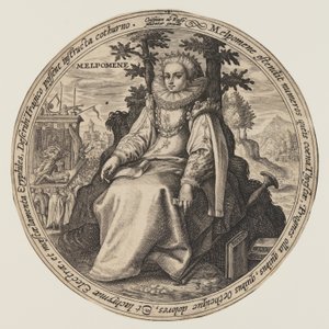 Melpomene, aus Die Musen von Crispijn van de Passe I