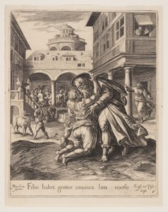 Die Rückkehr des verlorenen Sohnes, aus Das Gleichnis vom verlorenen Sohn von Crispijn van de Passe I