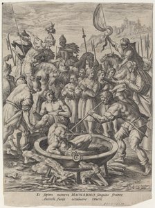 Die sieben Makkabäerbrüder, getötet von Antiochus von Crispijn van de Passe I after Maarten de Vos