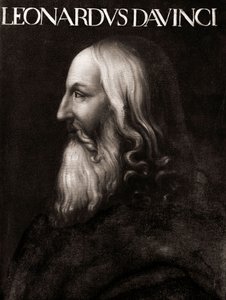 Porträt von Leonard de Vinci (Leonardo da Vinci) (1452 - 1519) - Anonymes Gemälde - Uffizien Museum Florenz