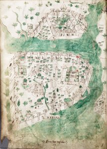 Eine Karte von Konstantinopel, ca. 1420