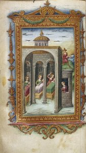 Töchter des Danaus ermorden ihre Ehemänner. Hypermnestra im Gefängnis Illustration für Die Heroiden von Ovid, 1485-1499 von Cristoforo Majorana