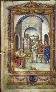Penelope schreibt, Telemachus und Laertes Illustration für Die Heroides von Ovid, 1485-1499