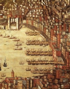 Ansicht von Genua und seiner Burg (Detail)