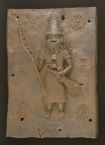 Gedenktafel mit Krieger, Benin, Nigeria