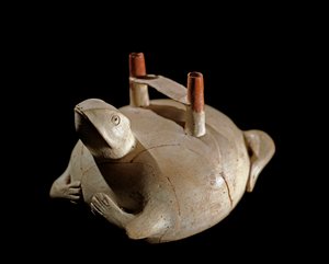 Präkolumbianische Kunst, Paracas-Kultur (Peru): froschförmiges Gefäß von Culture Paracas