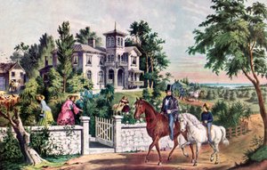 Amerikanisches Landleben, Maienmorgen, 1855 von Currier and Ives