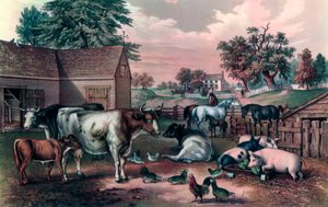 Amerikanischer Bauernhof am Abend, 1857