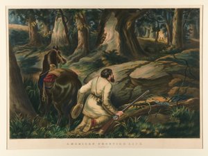 Amerikanisches Grenzleben/ Auf dem Kriegspfad von Currier and Ives