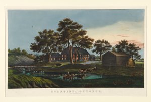Abendzeit - Oktober / Das Dorfgasthaus von Currier and Ives