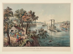 Niedrigwasser im Mississippi von Currier and Ives
