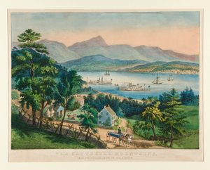 Die Catskill Mountains vom östlichen Ufer des Hudson von Currier and Ives