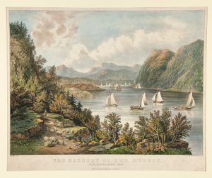 Die Landschaft des Hudson. Ansicht, in der Nähe von von Currier and Ives