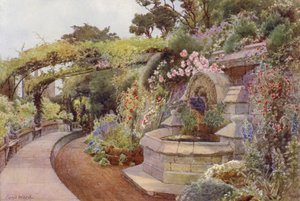 Die Zeit der Rosen, Brunnen Terrasse, Norman Tower Garten von Cyril Ward