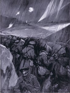 Bulgarische Belagerung von Adrianopel 1912-1913, Illustration aus Hutchinsons Geschichte der Nationen, Band 4, ca. 1920er Jahre von Cyrus Cuneo