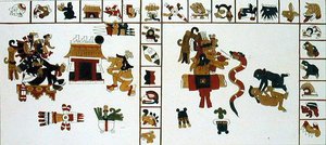 Hieroglyphisches Manuskript, das den Gott Chuacohuati darstellt von D.K. (after) Bonatti
