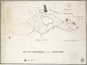 Plan des Hafens in der Nähe von Singapur von Kapitän D.L. Ross, FRS Marine Surveyor General