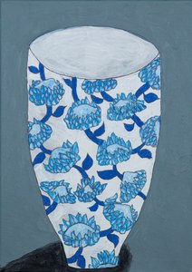 Blaue Blumenvase