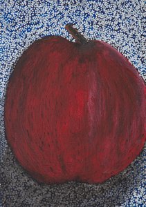 Lebhafte rote Apfelpunkte